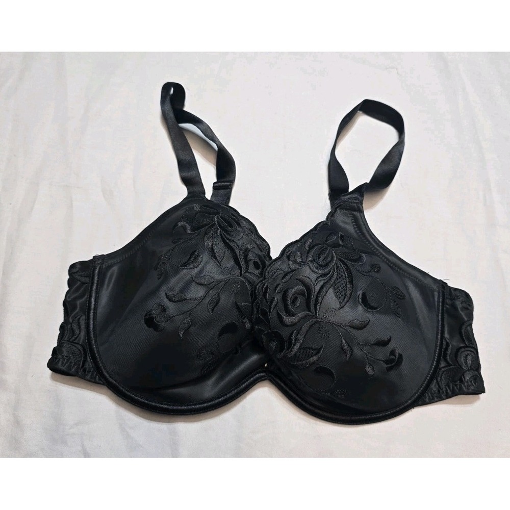 Sweet Nothings Bra 40C Black Plunge UW‎ Lined 8040 Embroidered Cup Maidenform